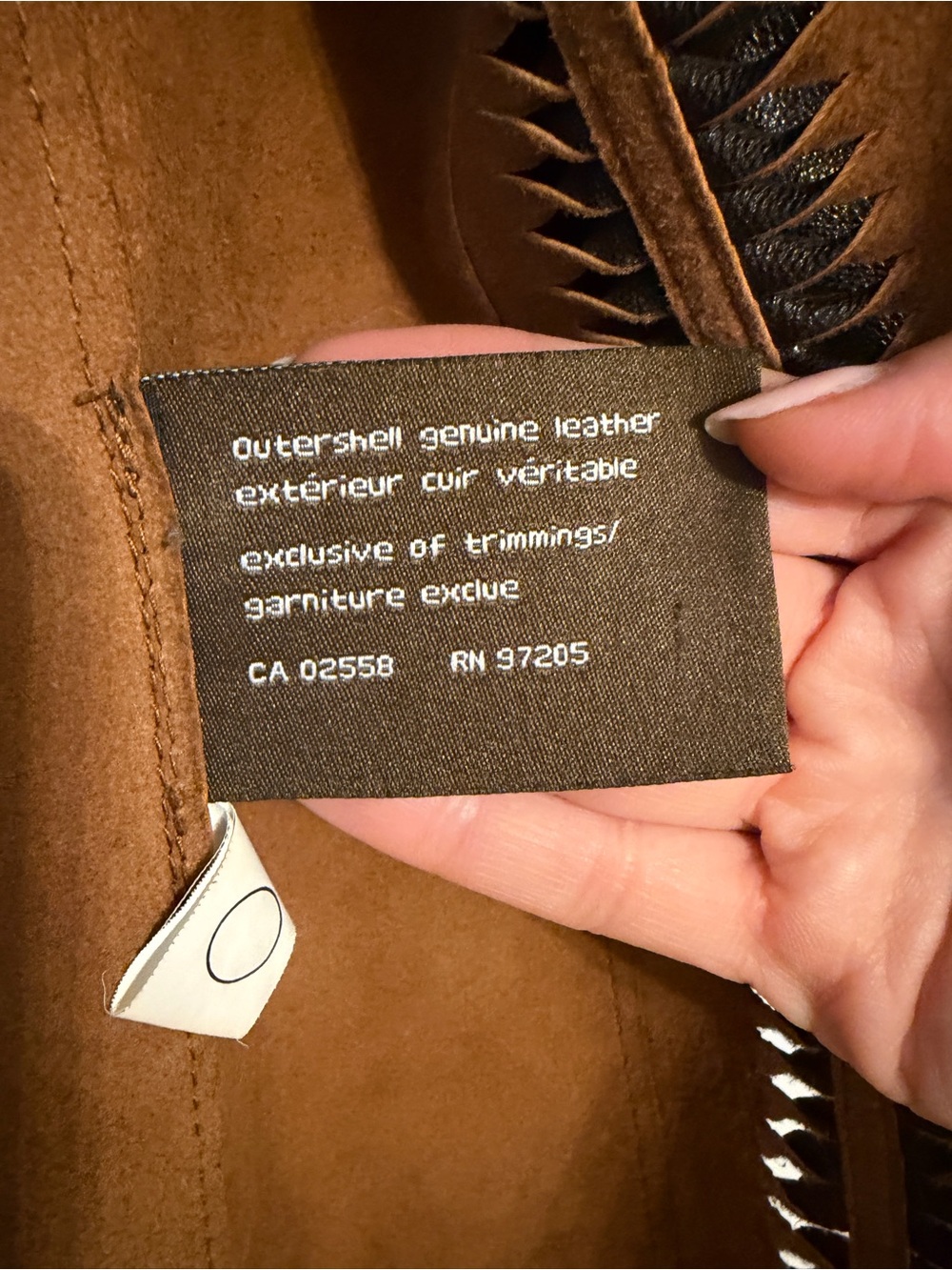 Danier Two-Tone Brown Leather & Suede feel inside Open Front Jacket - Picture 4 of 6
